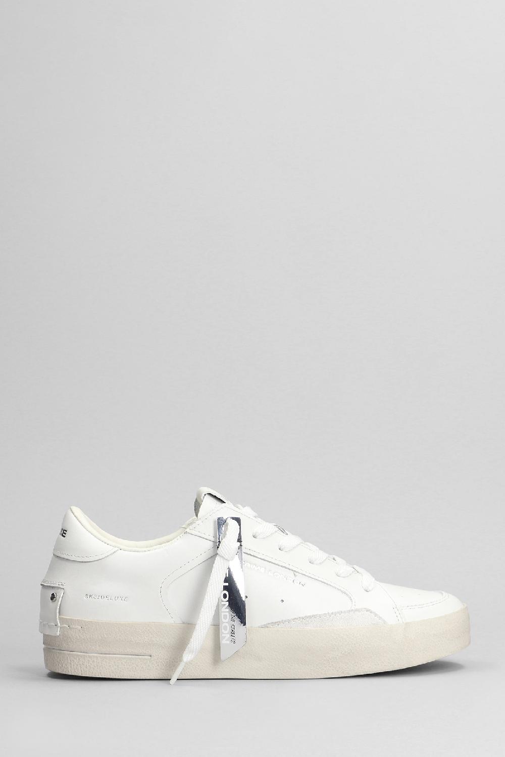 Deliberti Crime Sneakers sk8 deluxe in pelle bianca cod. 402606 - Deliberti The Luxury Shopping