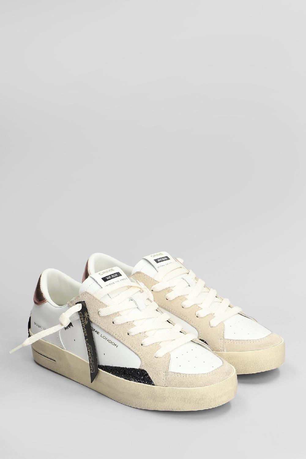 Deliberti Crime Sneakers Sk8 Deluxe In Pelle Bianca Cod. 408213 - Deliberti The Luxury Shopping
