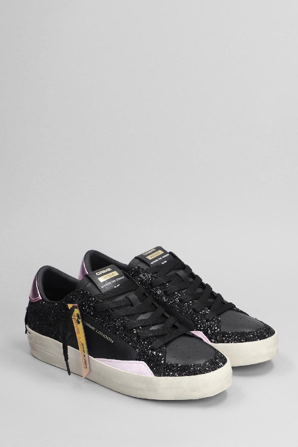 Deliberti Crime Sneakers Sk8 Deluxe In Pelle Nera Cod. 402604 - Deliberti The Luxury Shopping