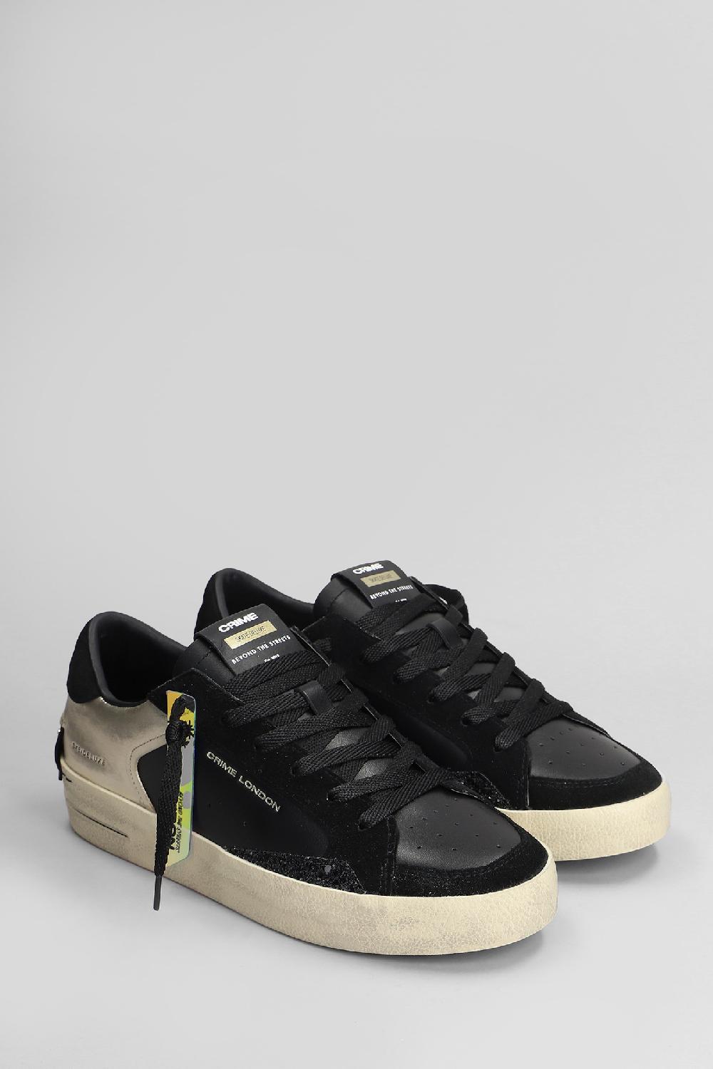 Deliberti Crime Sneakers Sk8 Deluxe In Pelle Nera Cod. 407972 - Deliberti The Luxury Shopping