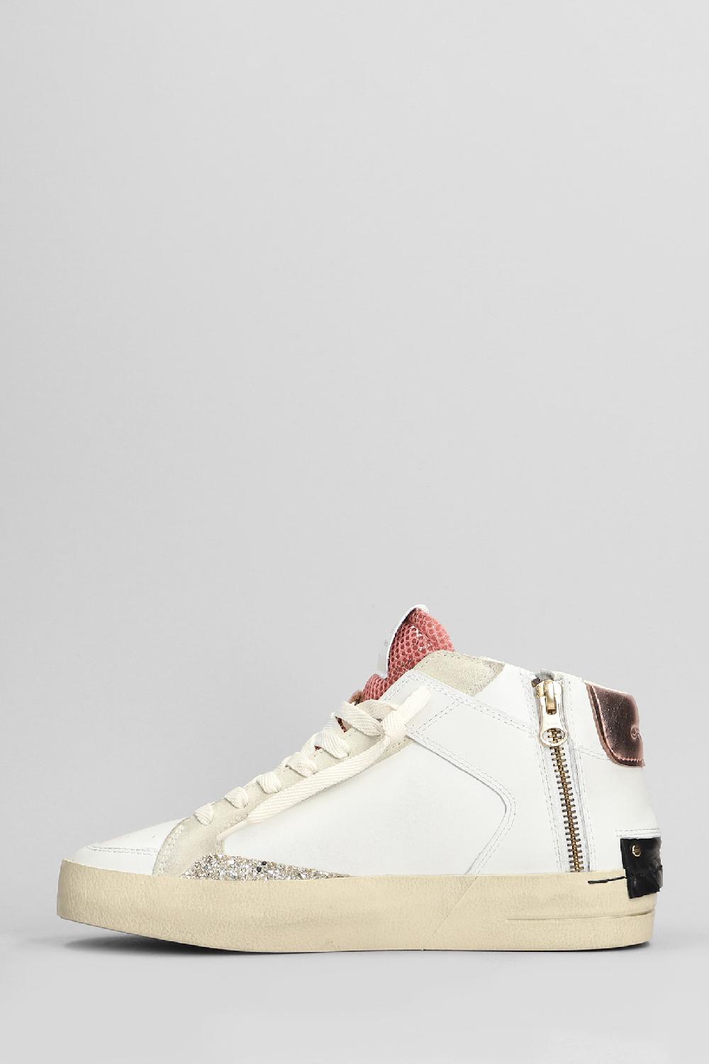 Deliberti Crime Sneakers Sk8 Deluxe Mid In Pelle Bianca Cod. 403878 - Deliberti The Luxury Shopping