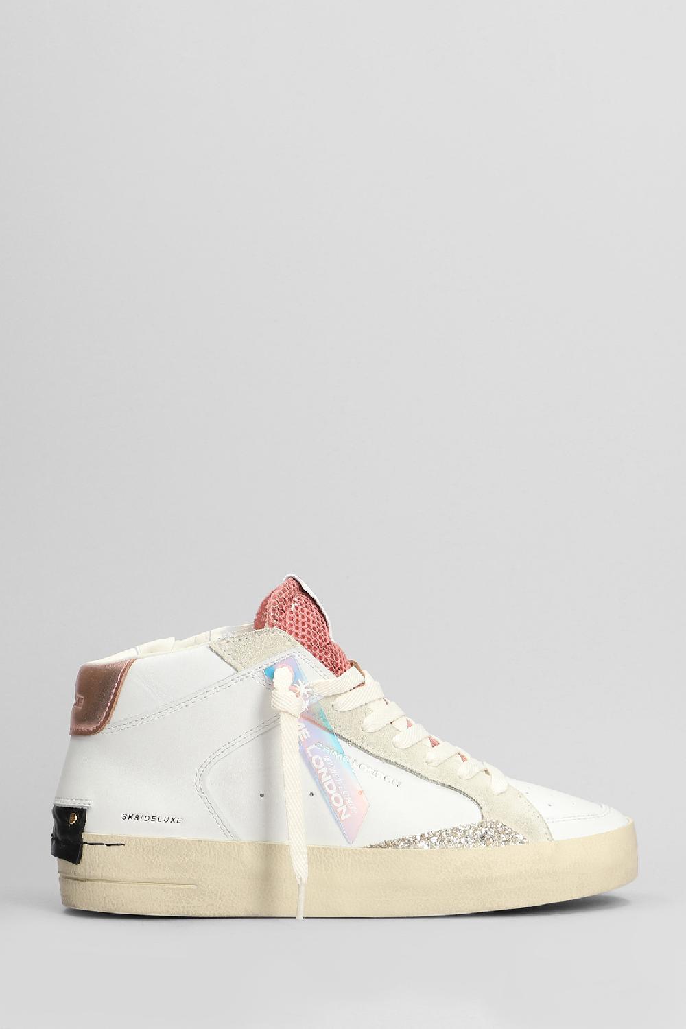 Deliberti Crime Sneakers sk8 deluxe mid in pelle bianca cod. 403878 - Deliberti The Luxury Shopping