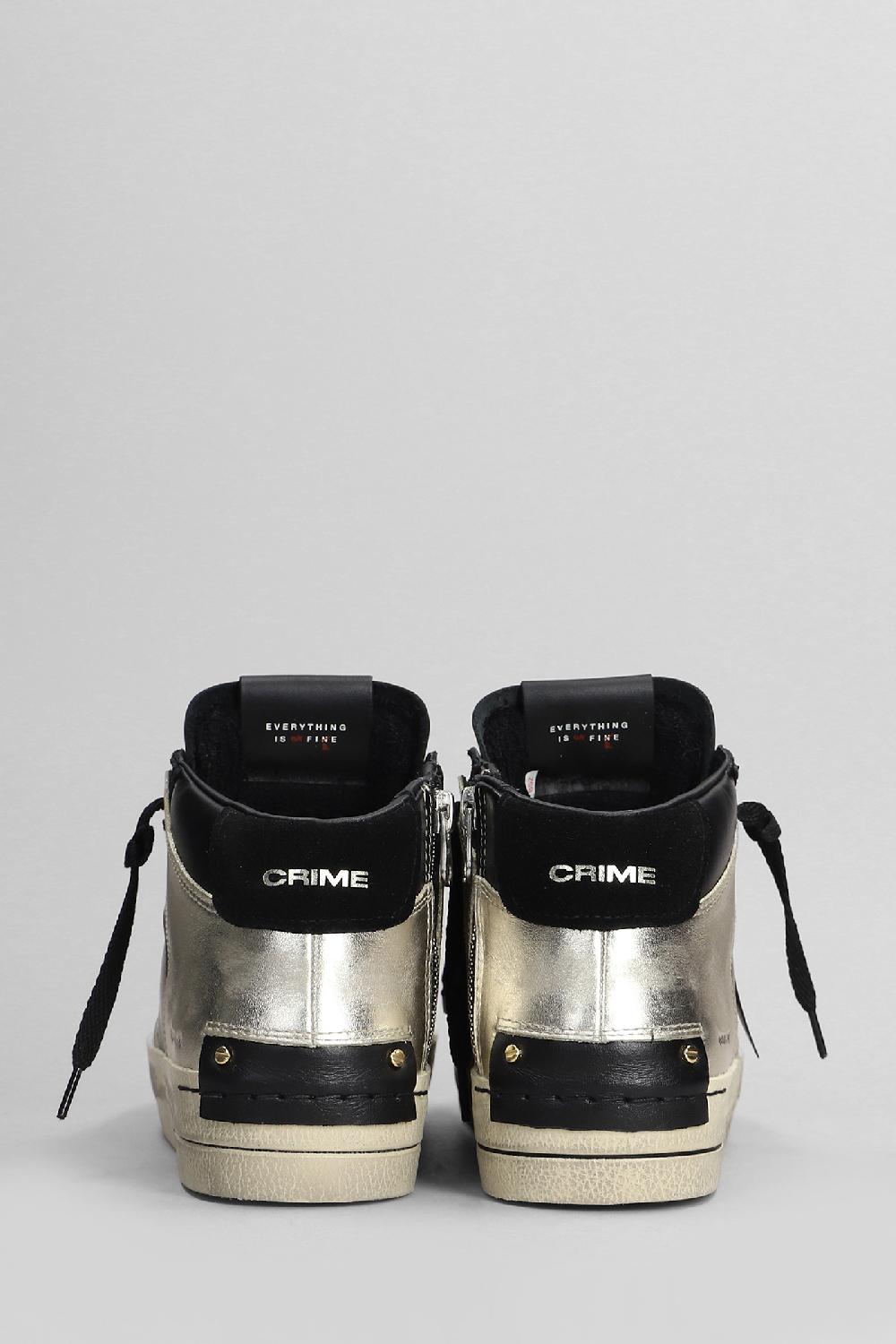 Deliberti Crime Sneakers Sk8 Deluxe Mid In Pelle Nera Cod. 405414 - Deliberti The Luxury Shopping