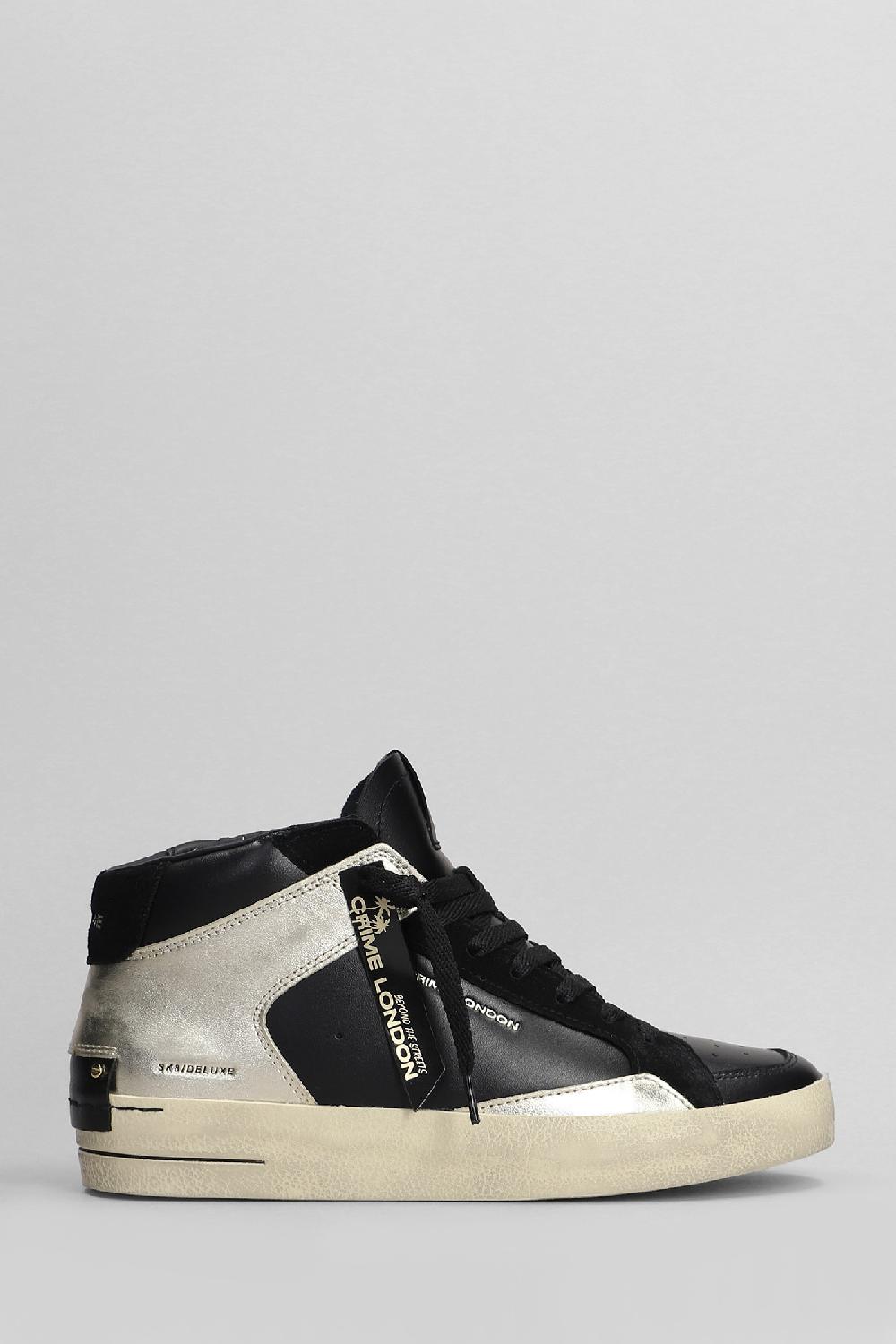 Deliberti Crime Sneakers sk8 deluxe mid in pelle nera cod. 405414 - Deliberti The Luxury Shopping