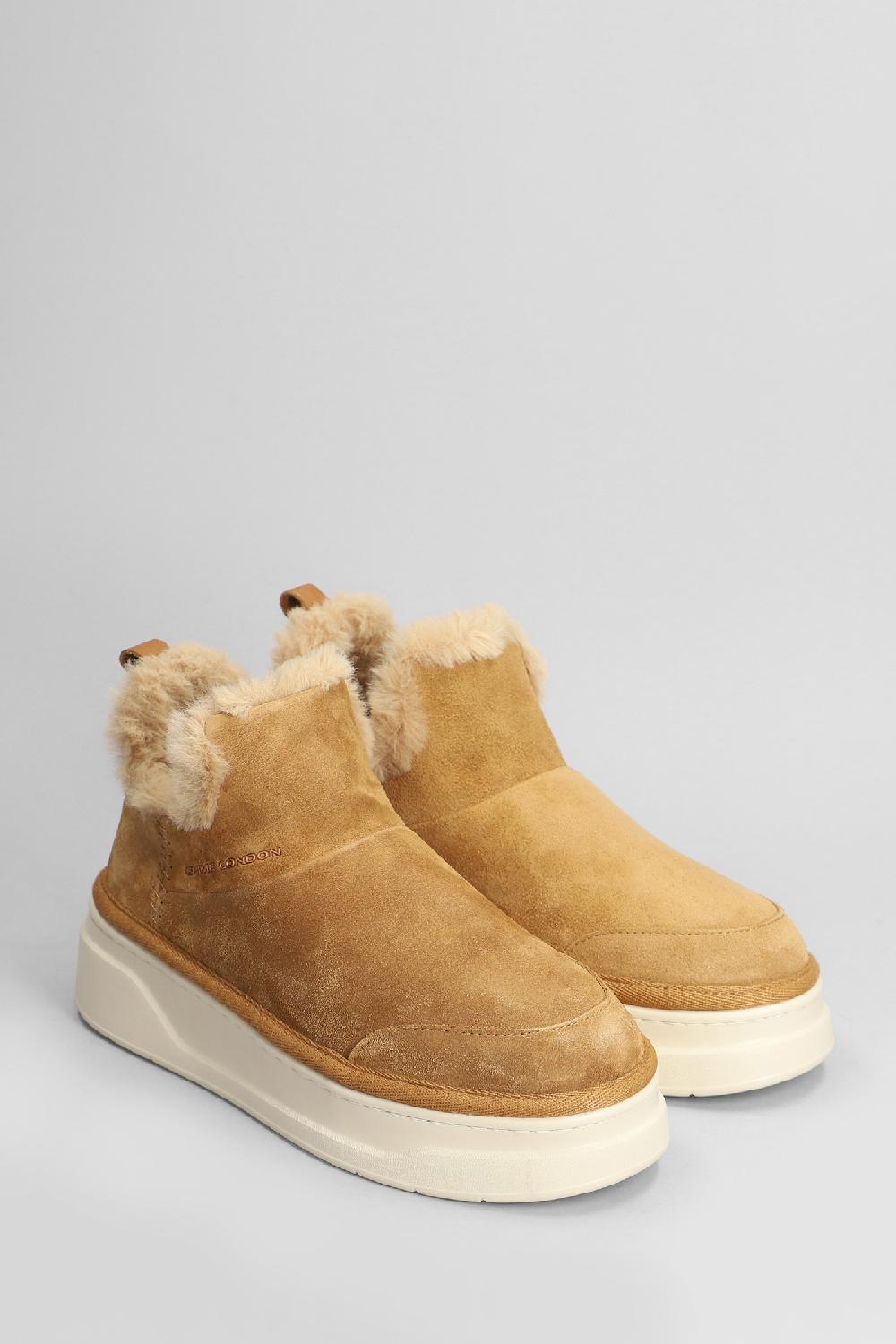 Deliberti Crime Tronchetti Tacco Basso Snooze Boot In Camoscio Cuoio Naturale Cod. 405422 - Deliberti The Luxury Shopping