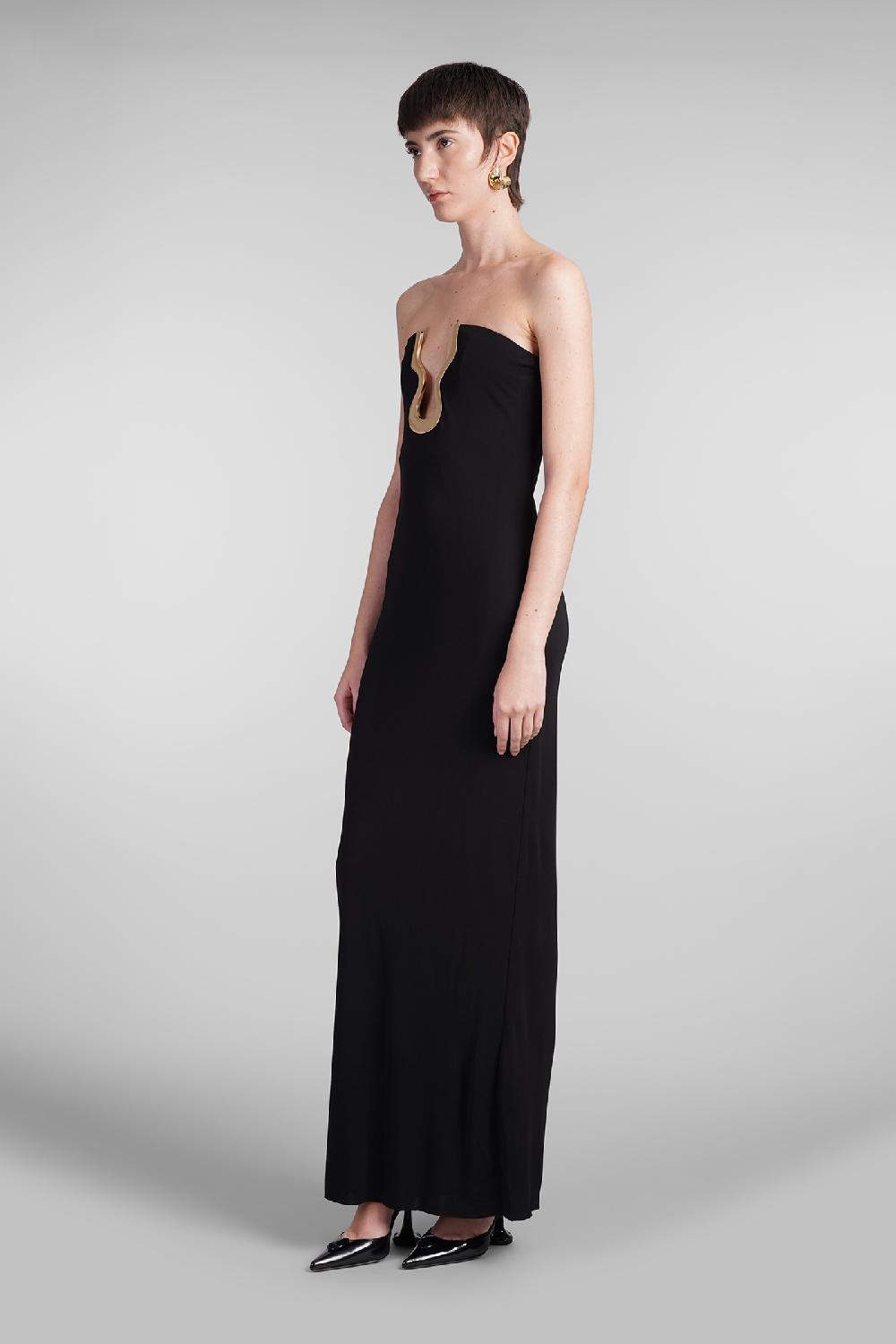 Deliberti Cult Gaia Abito Abril In Viscosa Nera Cod. 409538 - Deliberti The Luxury Shopping