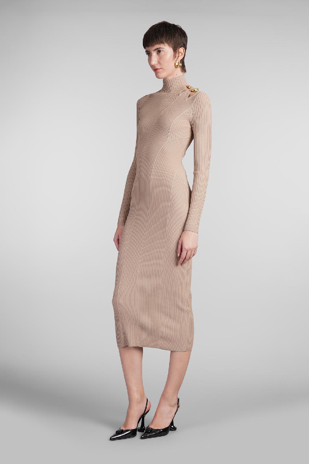 Deliberti Cult Gaia Abito Alyssa In Viscosa Taupe Cod. 409542 - Deliberti The Luxury Shopping