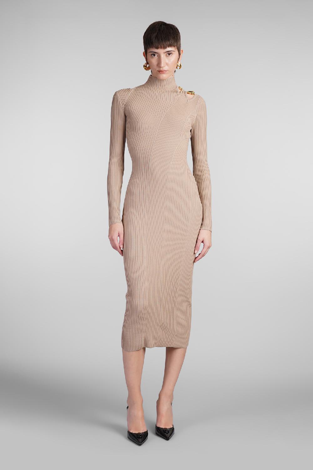 Deliberti Cult Gaia Abito alyssa in viscosa taupe cod. 409542 - Deliberti The Luxury Shopping