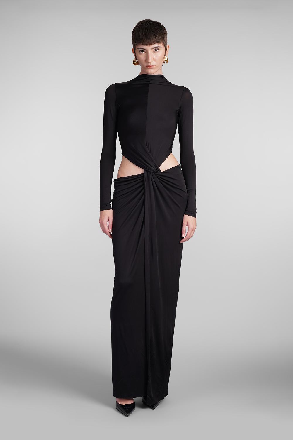 Deliberti Cult Gaia Abito keri in viscosa nera cod. 409537 - Deliberti The Luxury Shopping