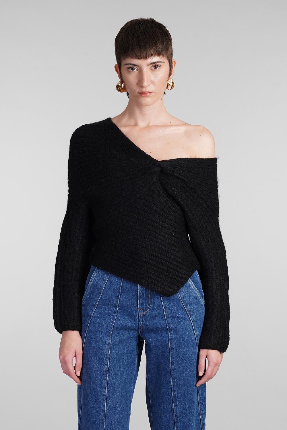 Deliberti Cult Gaia Maglia lea in lana nera cod. 409546 - Deliberti The Luxury Shopping