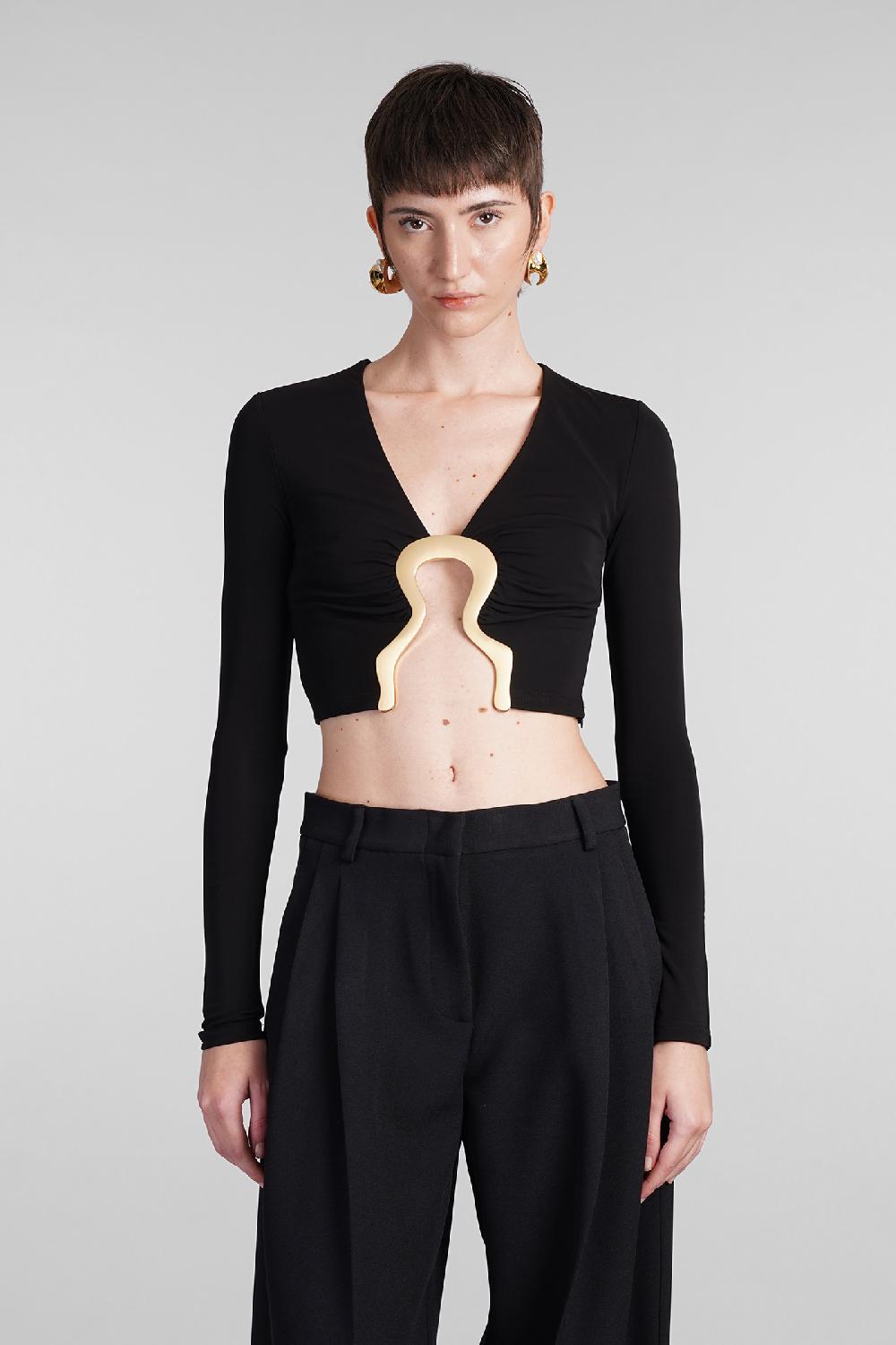 Deliberti Cult Gaia Topwear laia in viscosa nera cod. 409548 - Deliberti The Luxury Shopping