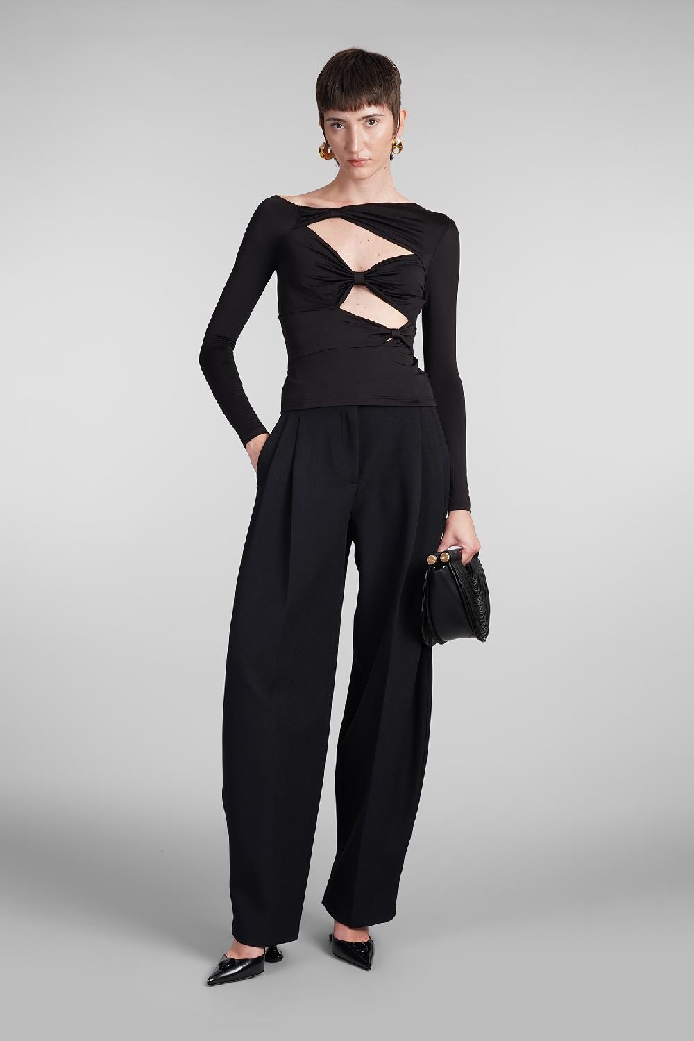 Deliberti Cult Gaia Topwear Rosia In Viscosa Nera Cod. 409549 - Deliberti The Luxury Shopping