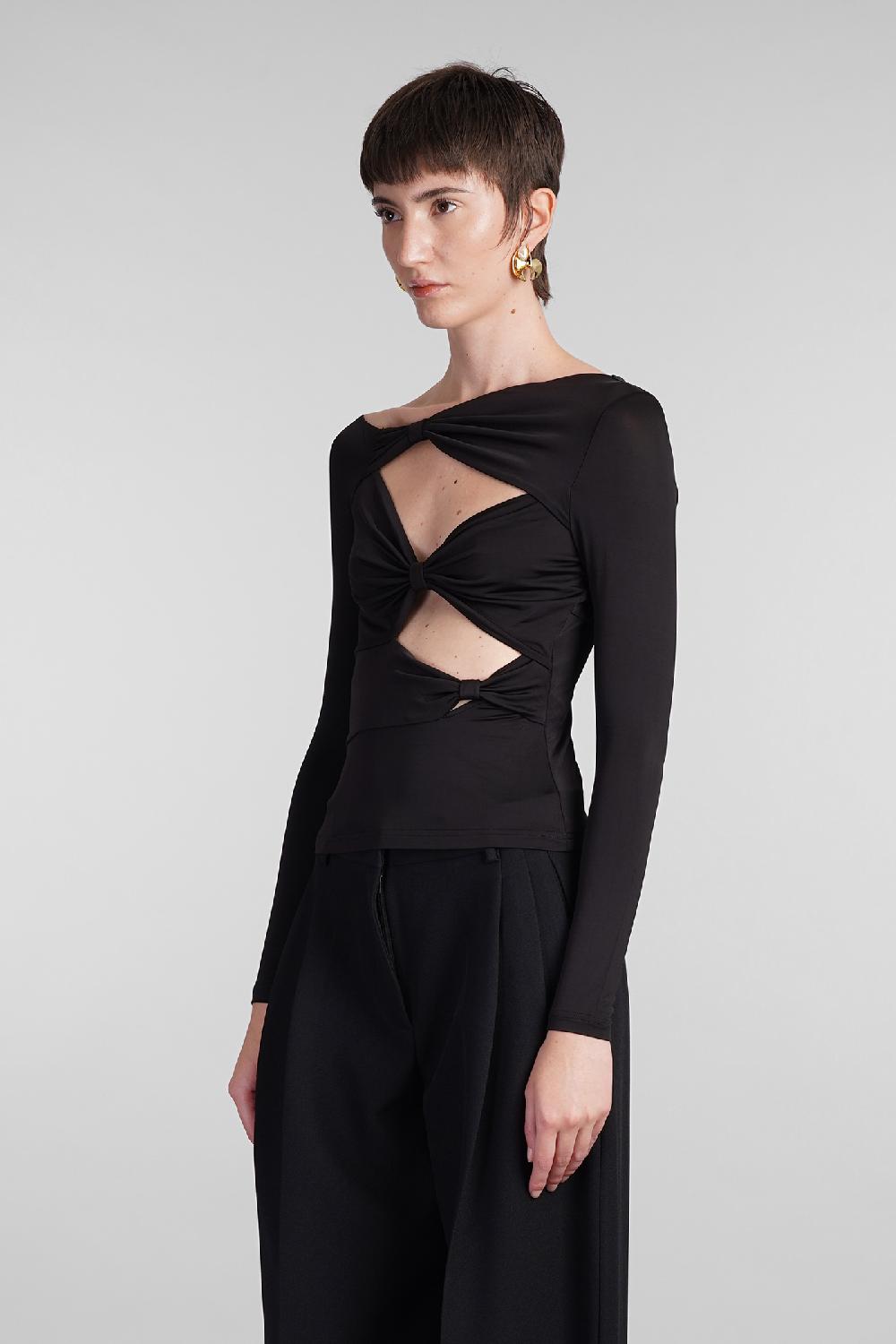 Deliberti Cult Gaia Topwear Rosia In Viscosa Nera Cod. 409549 - Deliberti The Luxury Shopping