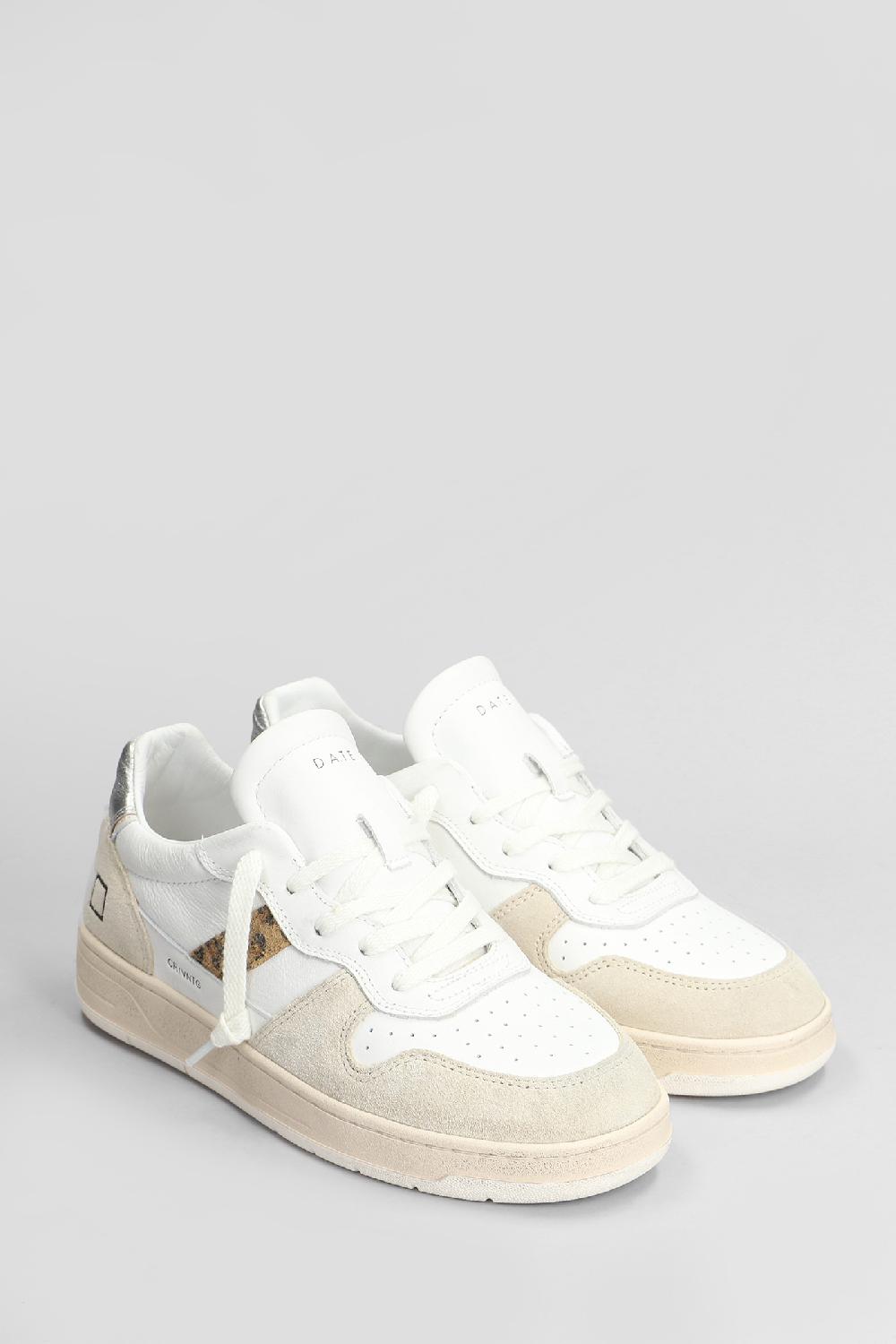 Deliberti D.a.t.e. Sneakers Court 2.0 In Pelle E Camoscio Bianco Cod. 407518 - Deliberti The Luxury Shopping