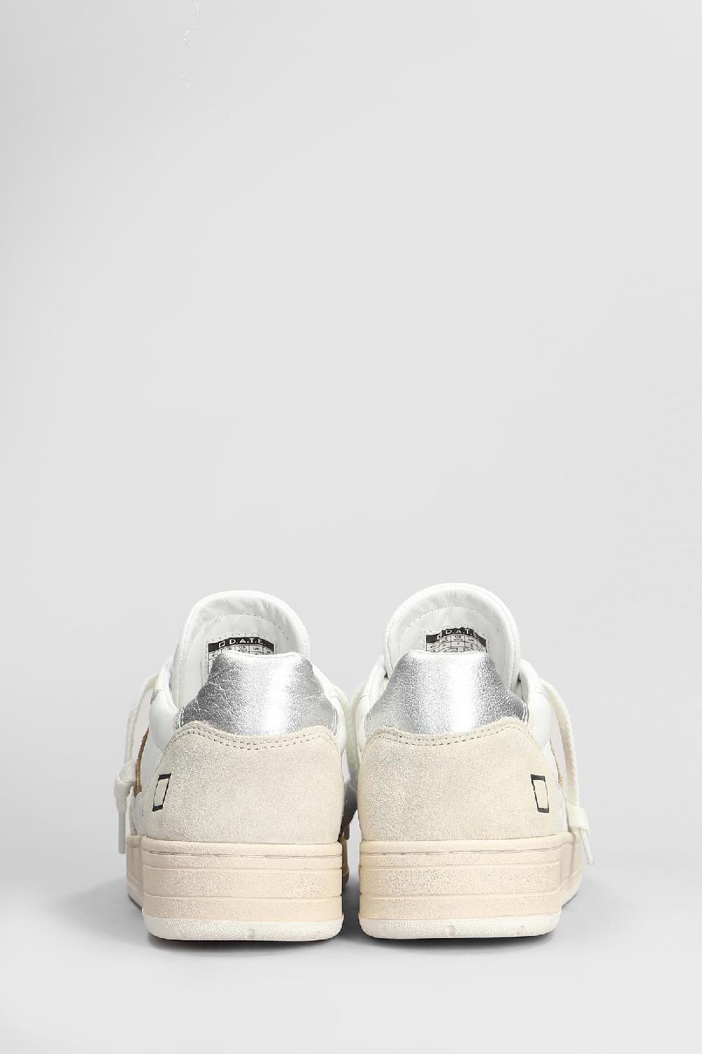 Deliberti D.a.t.e. Sneakers Court 2.0 In Pelle E Camoscio Bianco Cod. 407518 - Deliberti The Luxury Shopping