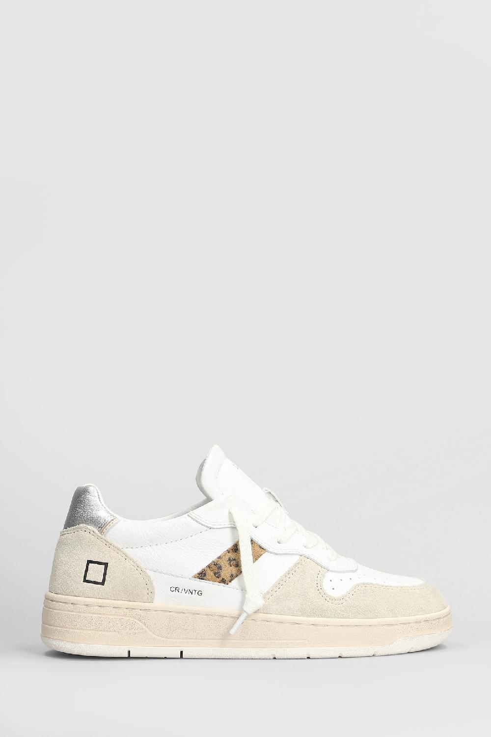 Deliberti D.a.t.e. Sneakers court 2.0 in pelle e camoscio bianco cod. 407518 - Deliberti The Luxury Shopping