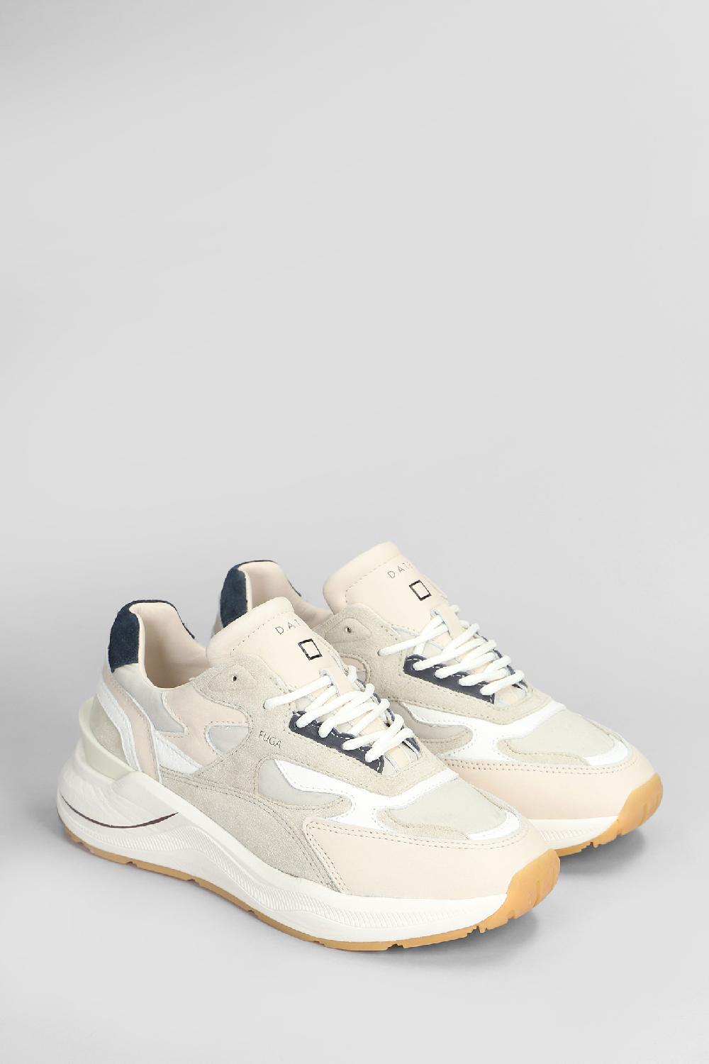 Deliberti D.a.t.e. Sneakers Fuga In Camoscio E Tessuto Beige Cod. 408510 - Deliberti The Luxury Shopping