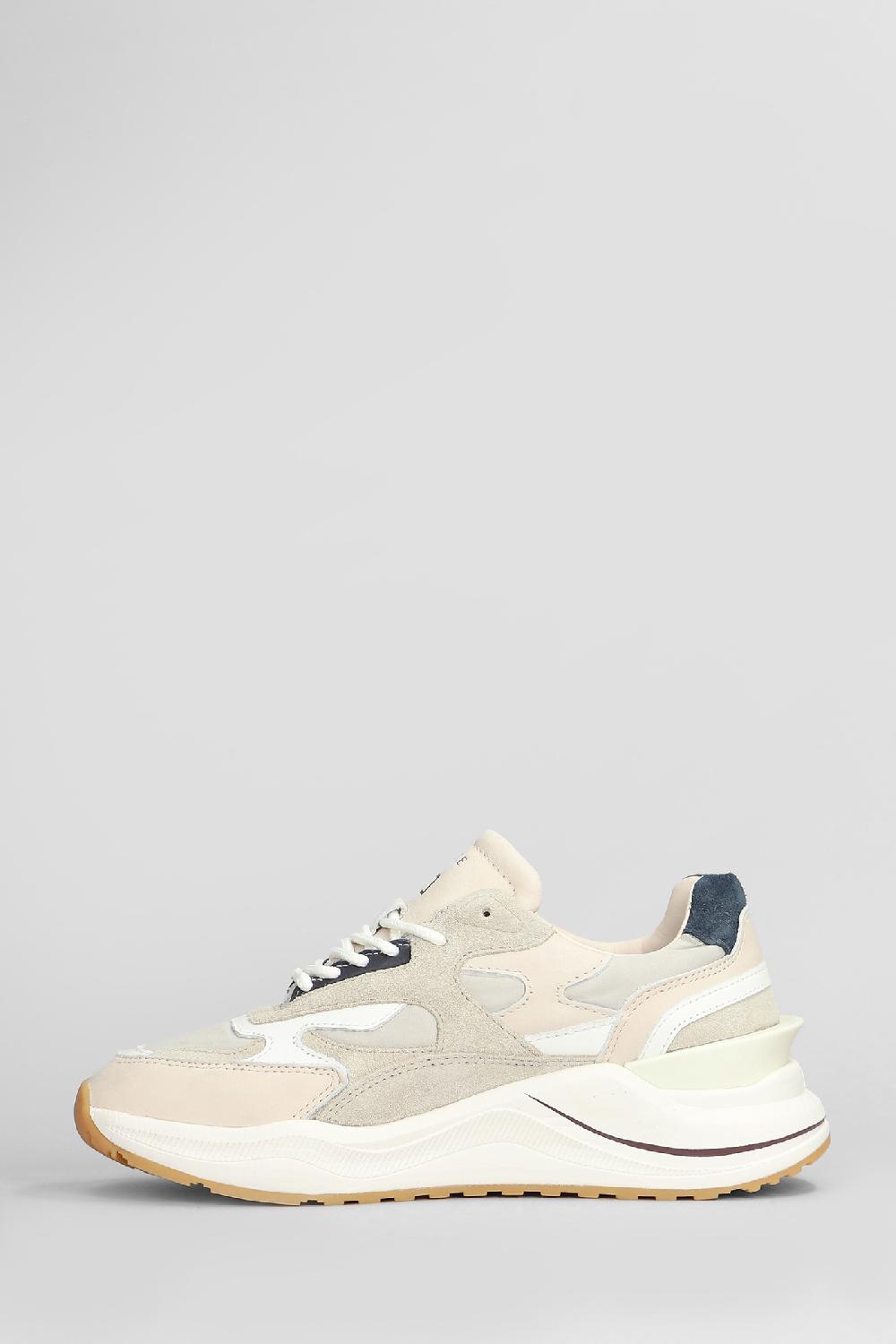 Deliberti D.a.t.e. Sneakers Fuga In Camoscio E Tessuto Beige Cod. 408510 - Deliberti The Luxury Shopping