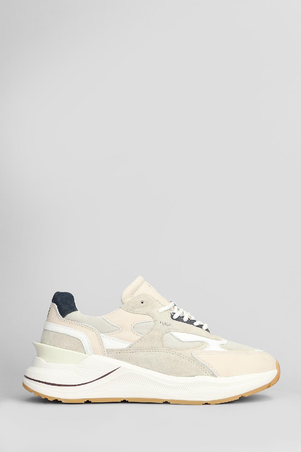 Deliberti D.a.t.e. Sneakers fuga in camoscio e tessuto beige cod. 408510 - Deliberti The Luxury Shopping