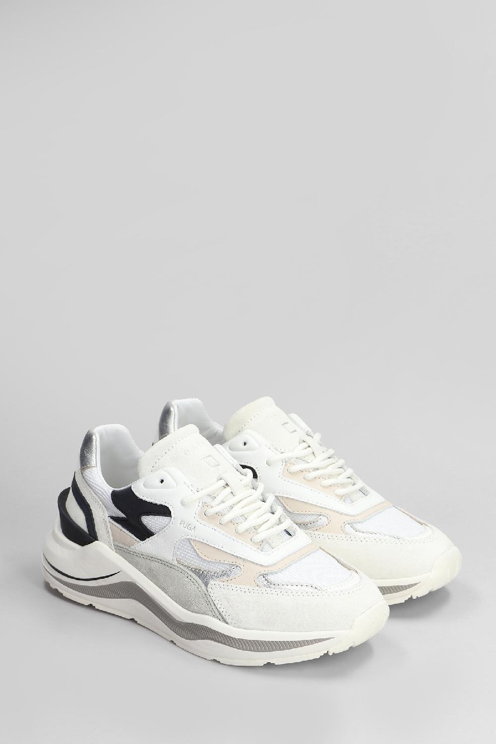Deliberti D.a.t.e. Sneakers Fuga In Camoscio E Tessuto Bianco Cod. 408194 - Deliberti The Luxury Shopping