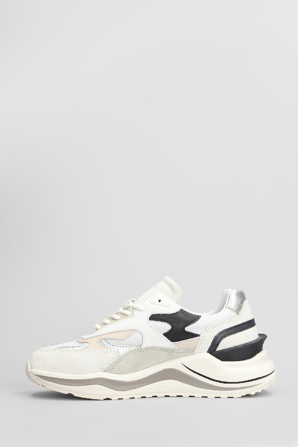 Deliberti D.a.t.e. Sneakers Fuga In Camoscio E Tessuto Bianco Cod. 408194 - Deliberti The Luxury Shopping