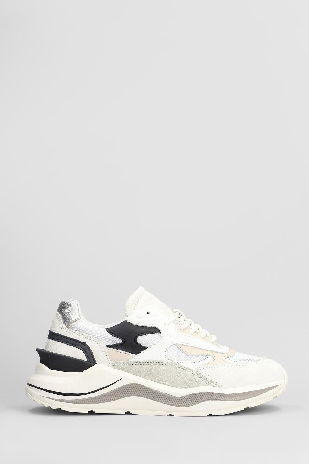Deliberti D.a.t.e. Sneakers fuga in camoscio e tessuto bianco cod. 408194 - Deliberti The Luxury Shopping