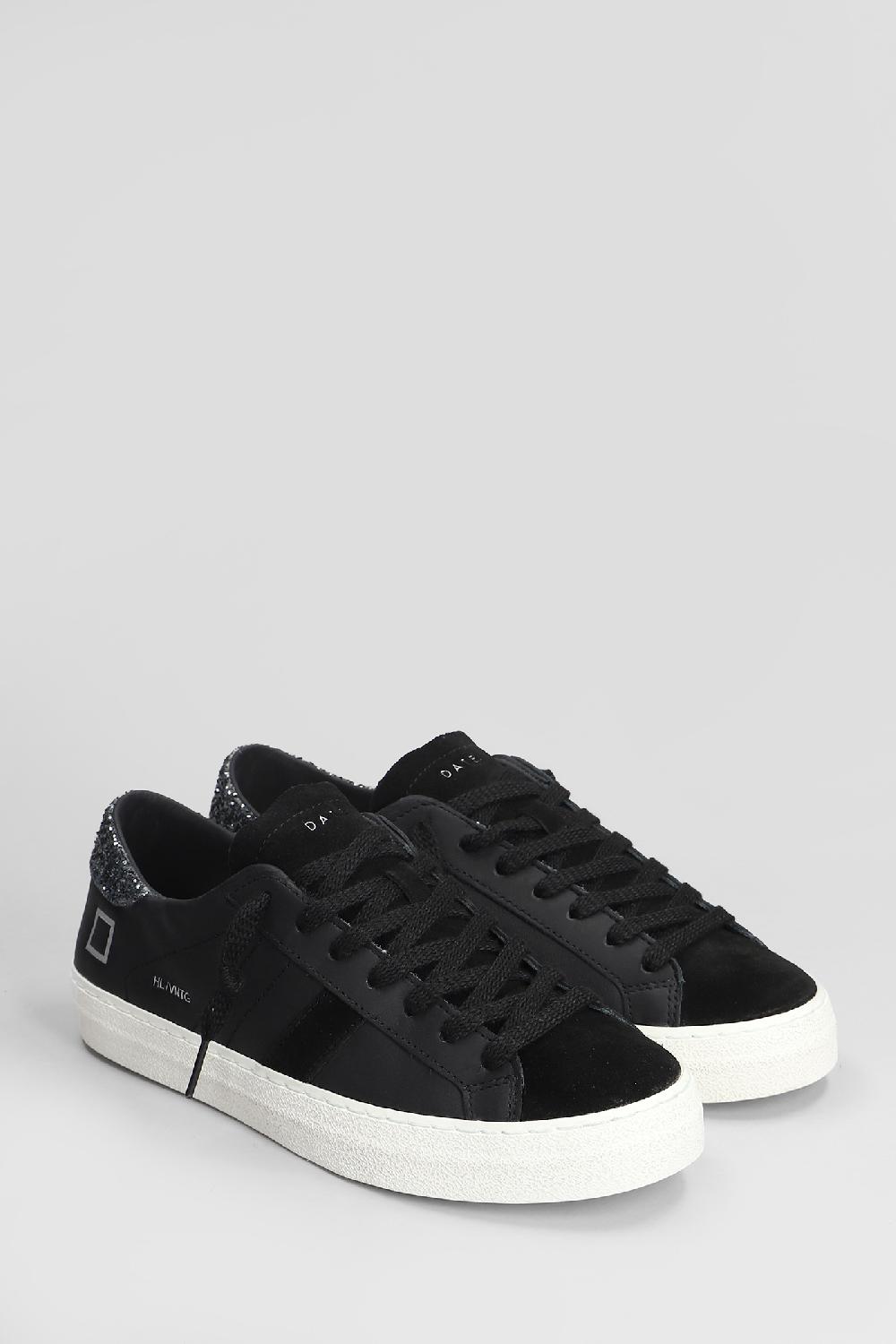 Deliberti D.a.t.e. Sneakers Hill Low In Pelle E Camoscio Nero Cod. 407520 - Deliberti The Luxury Shopping