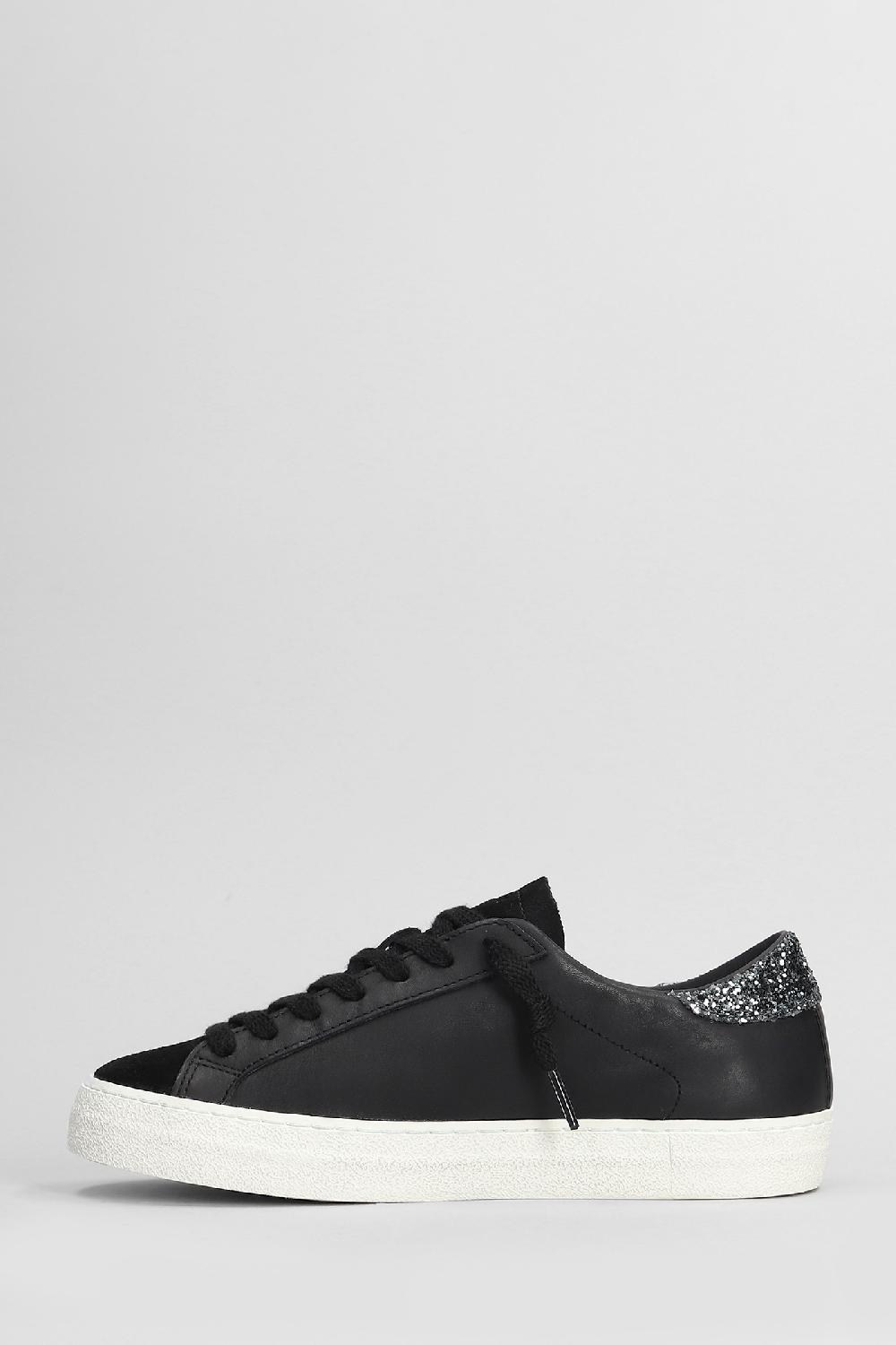 Deliberti D.a.t.e. Sneakers Hill Low In Pelle E Camoscio Nero Cod. 407520 - Deliberti The Luxury Shopping
