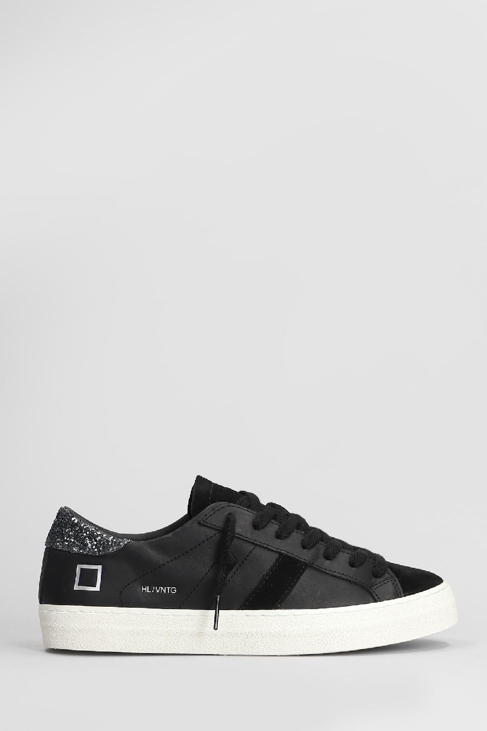 Deliberti D.a.t.e. Sneakers hill low in pelle e camoscio nero cod. 407520 - Deliberti The Luxury Shopping