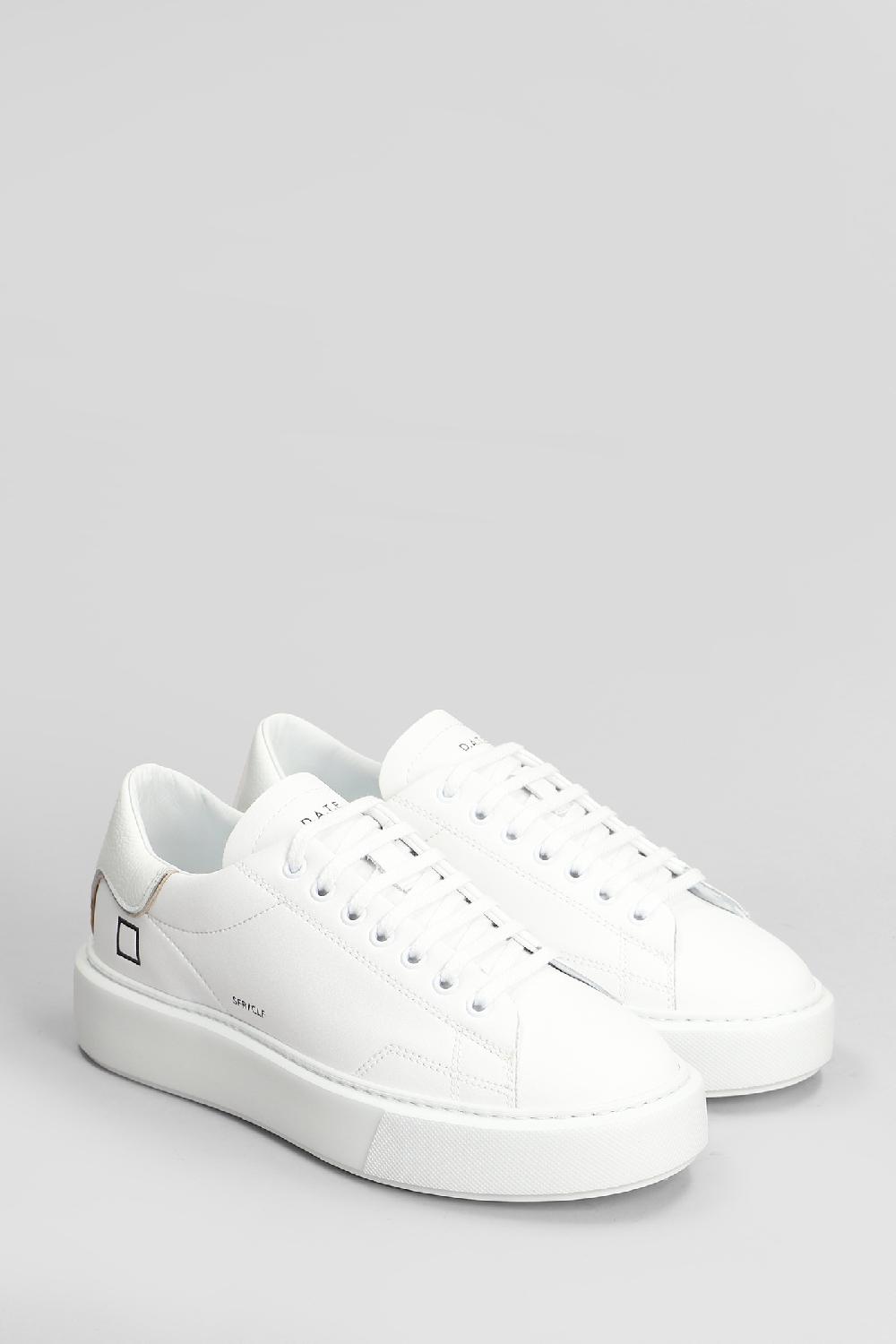 Deliberti D.a.t.e. Sneakers Sfera In Pelle Bianca Cod. 407543 - Deliberti The Luxury Shopping