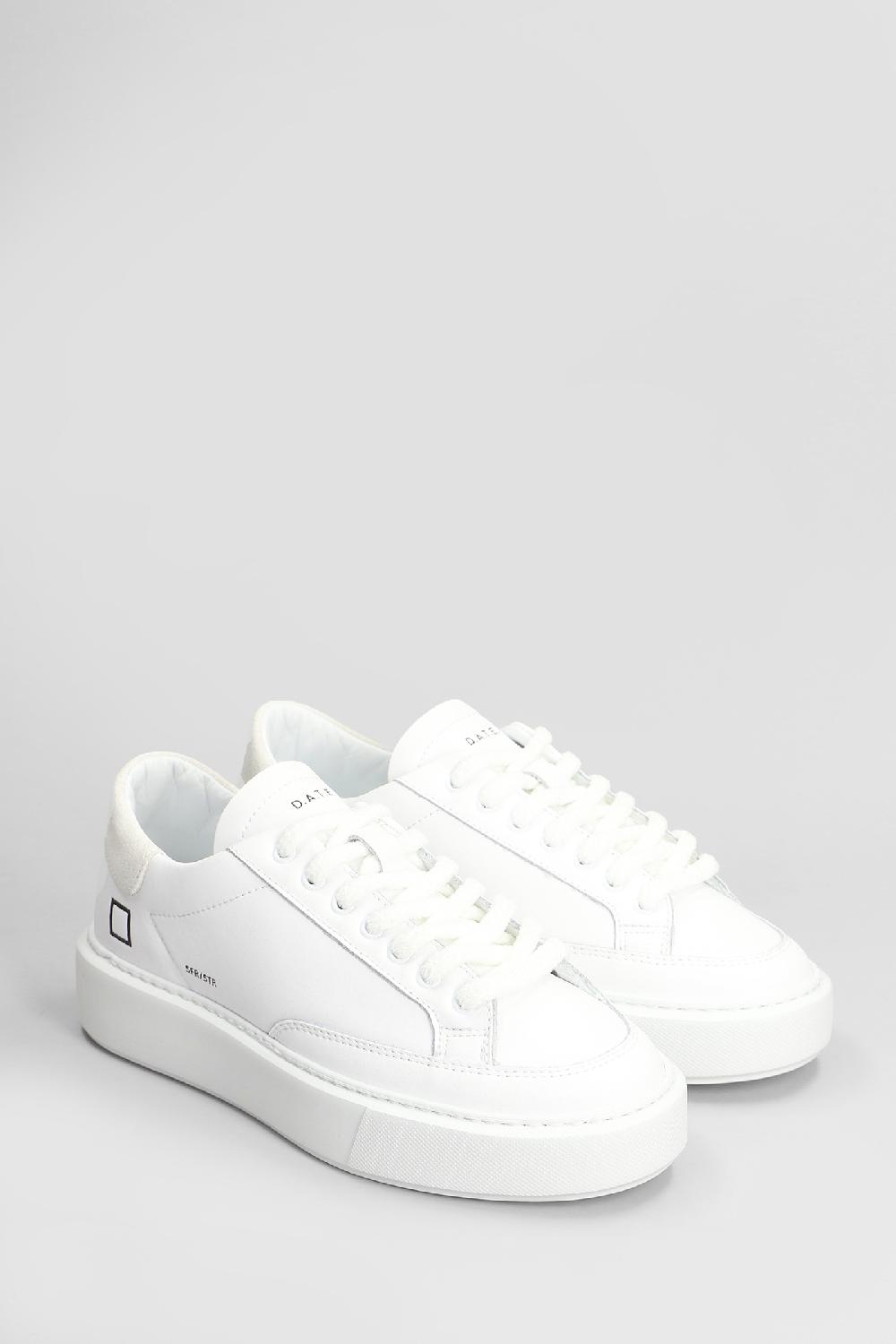 Deliberti D.a.t.e. Sneakers Sfera Stripe In Pelle Bianca Cod. 407539 - Deliberti The Luxury Shopping