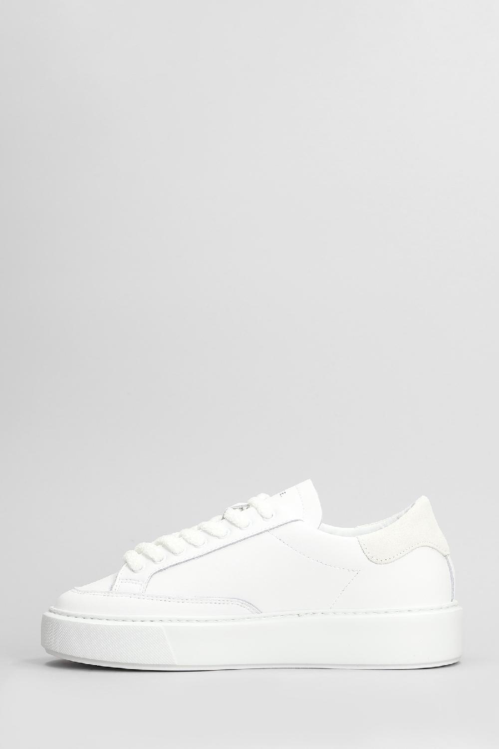 Deliberti D.a.t.e. Sneakers Sfera Stripe In Pelle Bianca Cod. 407539 - Deliberti The Luxury Shopping
