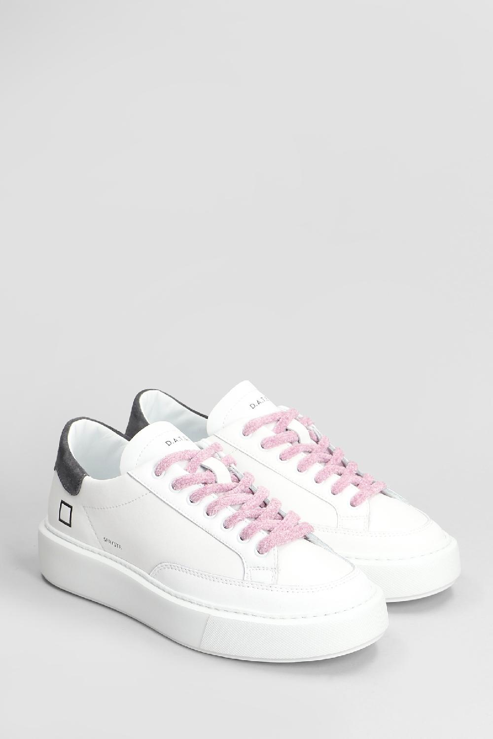 Deliberti D.a.t.e. Sneakers Sfera Stripe In Pelle Bianca Cod. 407540 - Deliberti The Luxury Shopping
