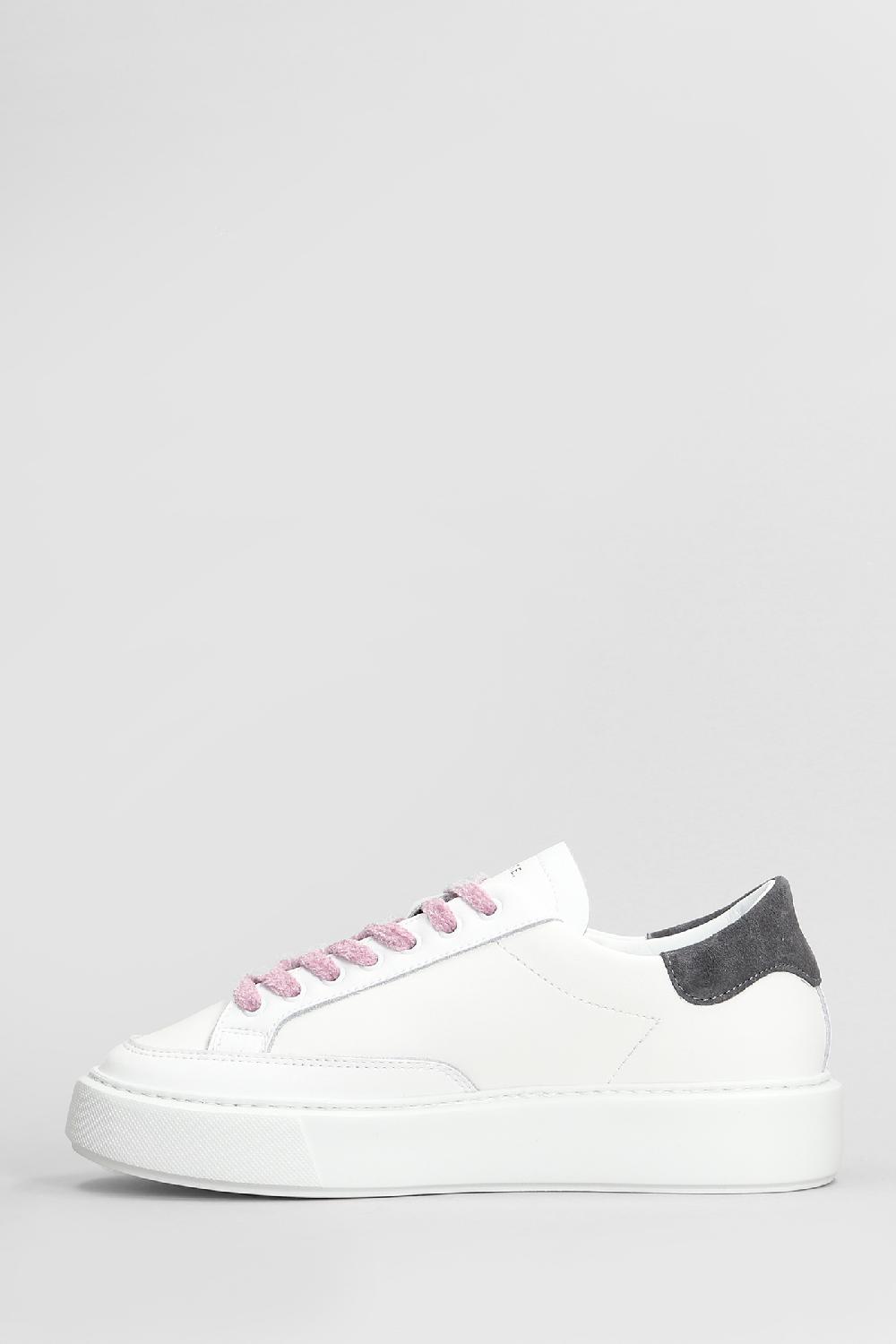 Deliberti D.a.t.e. Sneakers Sfera Stripe In Pelle Bianca Cod. 407540 - Deliberti The Luxury Shopping