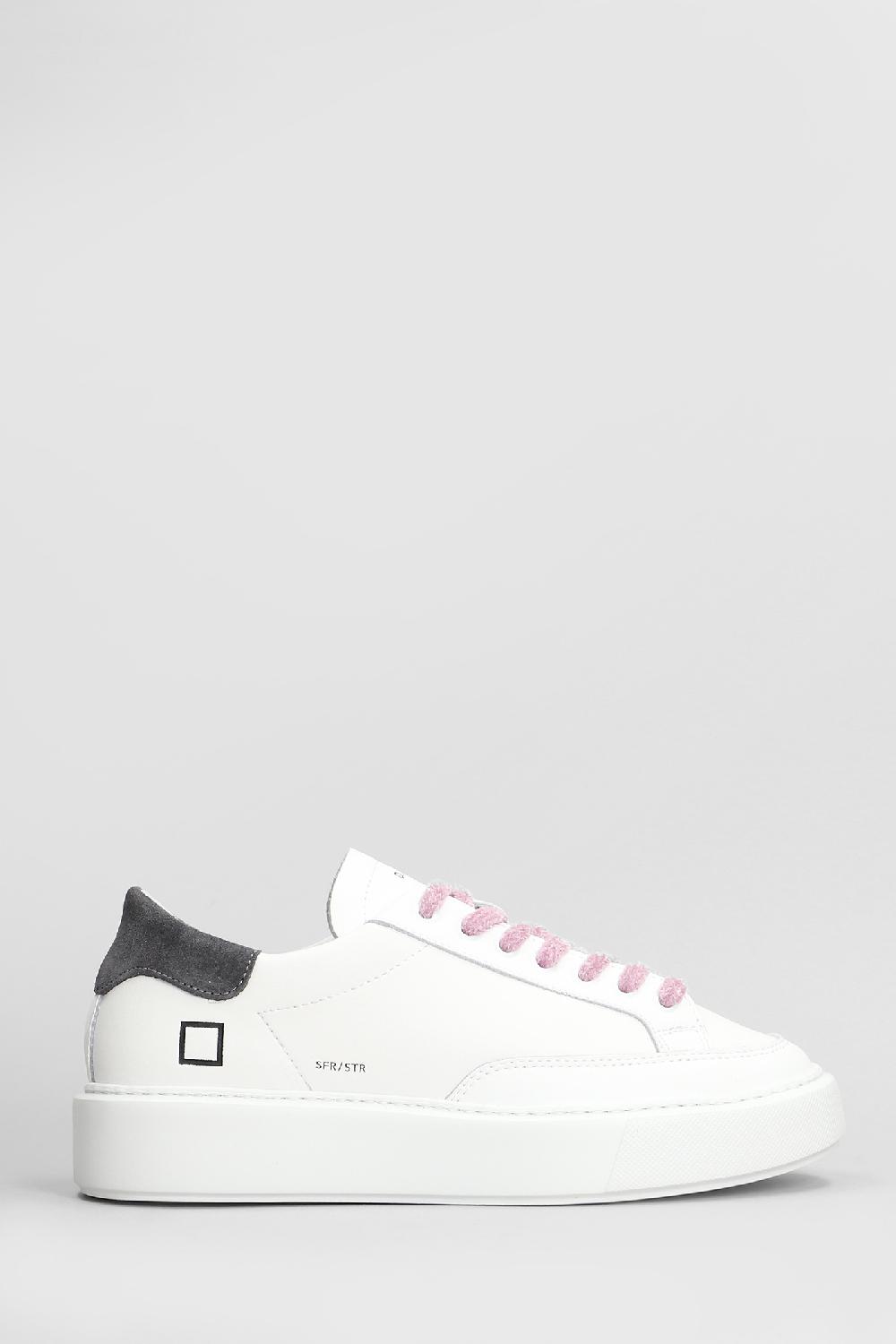 Deliberti D.a.t.e. Sneakers sfera stripe in pelle bianca cod. 407540 - Deliberti The Luxury Shopping