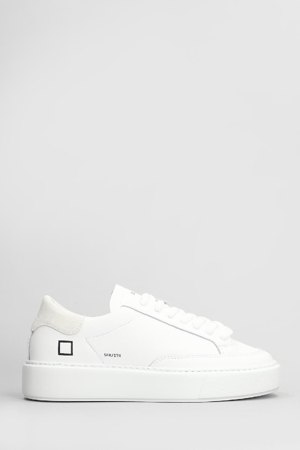 Deliberti D.a.t.e. Sneakers sfera stripe in pelle bianca cod. 407539 - Deliberti The Luxury Shopping