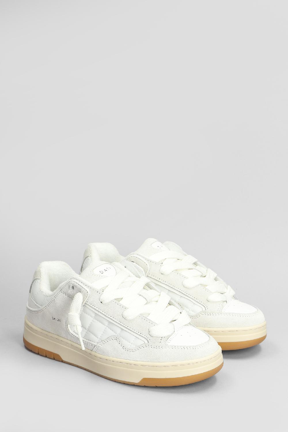 Deliberti D.a.t.e. Sneakers Skate In Camoscio E Tessuto Bianco Cod. 408772 - Deliberti The Luxury Shopping