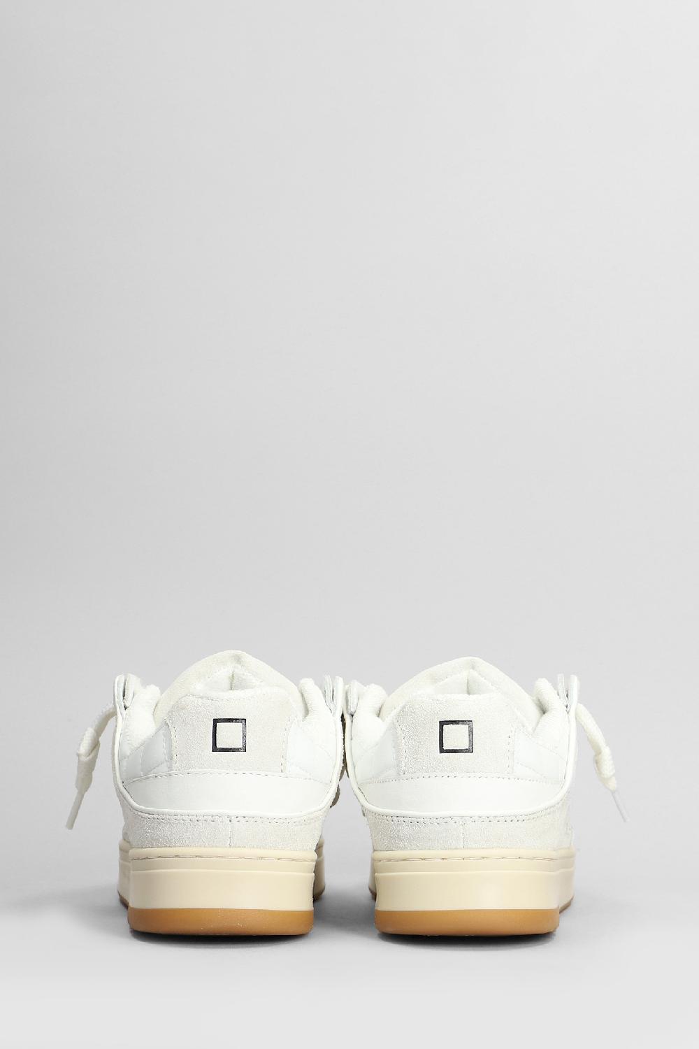 Deliberti D.a.t.e. Sneakers Skate In Camoscio E Tessuto Bianco Cod. 408772 - Deliberti The Luxury Shopping