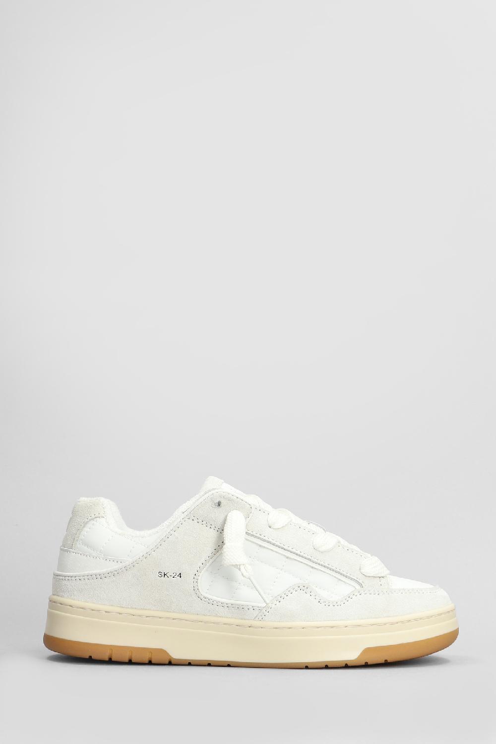 Deliberti D.a.t.e. Sneakers skate in camoscio e tessuto bianco cod. 408772 - Deliberti The Luxury Shopping