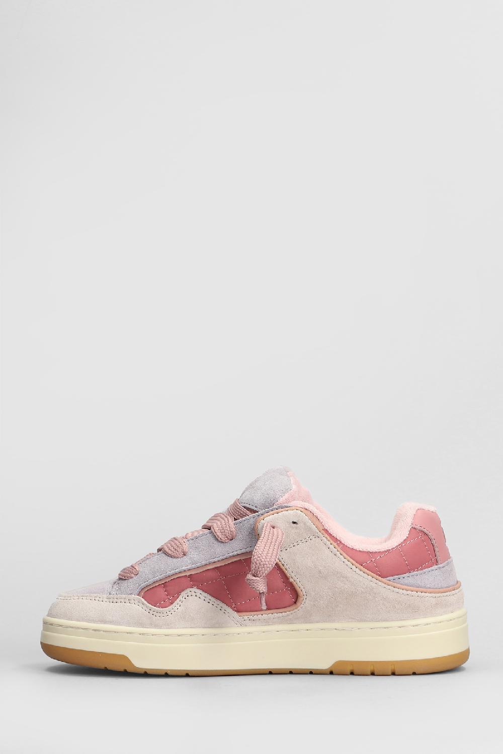 Deliberti D.a.t.e. Sneakers Skate In Camoscio E Tessuto Rosa Cod. 408195 - Deliberti The Luxury Shopping