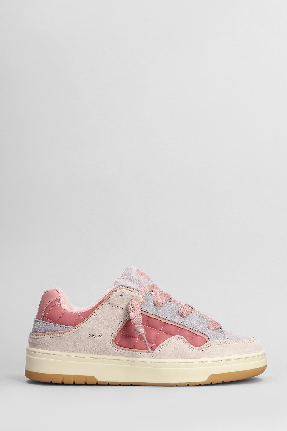 Deliberti D.a.t.e. Sneakers skate in camoscio e tessuto rosa cod. 408195 - Deliberti The Luxury Shopping