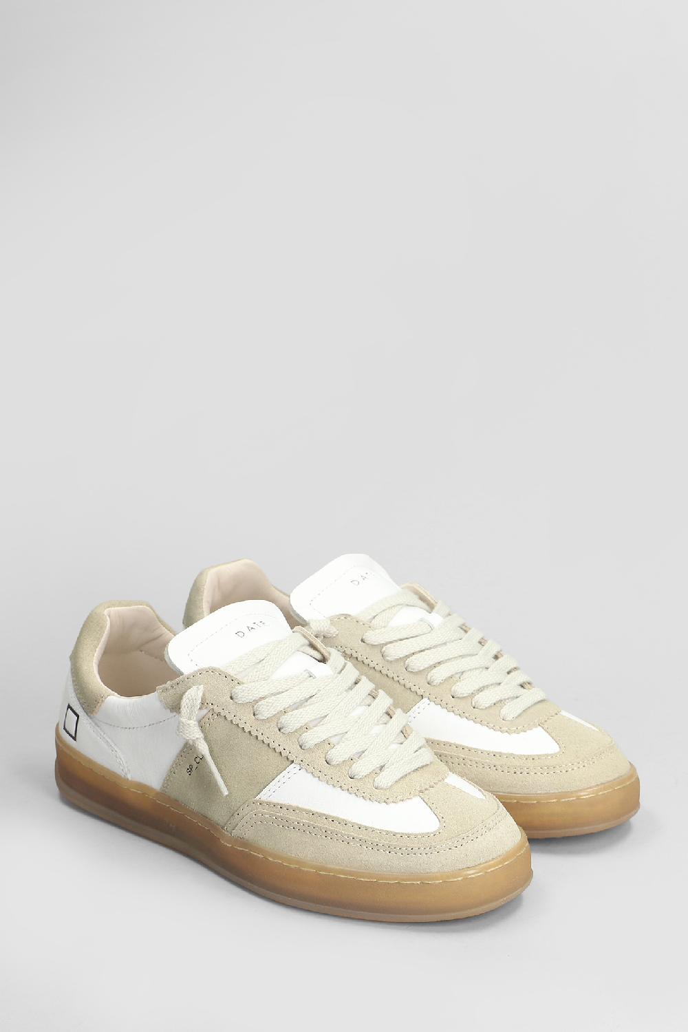 Deliberti D.a.t.e. Sneakers Sporty In Pelle E Camoscio Bianco Cod. 408196 - Deliberti The Luxury Shopping
