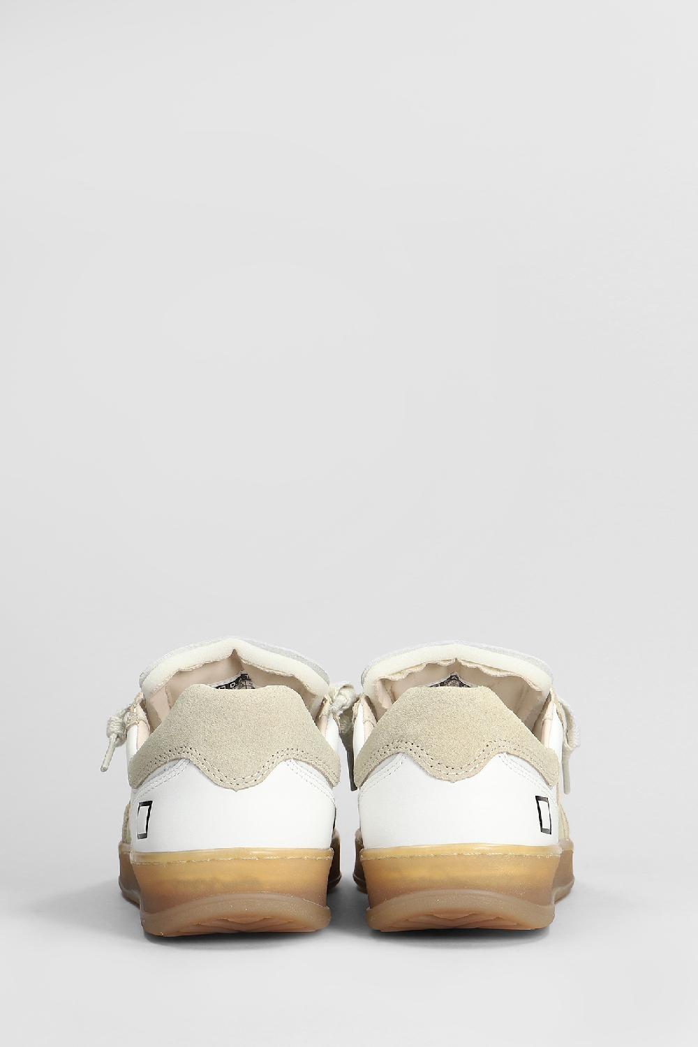 Deliberti D.a.t.e. Sneakers Sporty In Pelle E Camoscio Bianco Cod. 408196 - Deliberti The Luxury Shopping