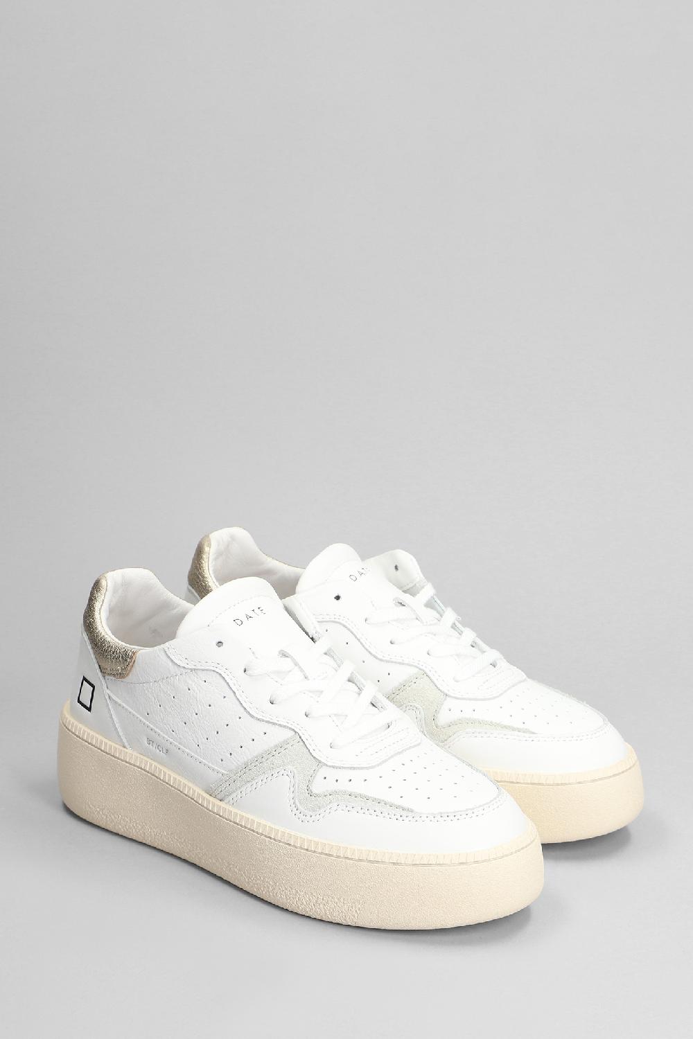 Deliberti D.a.t.e. Sneakers Step In Pelle Bianca Cod. 396087 - Deliberti The Luxury Shopping