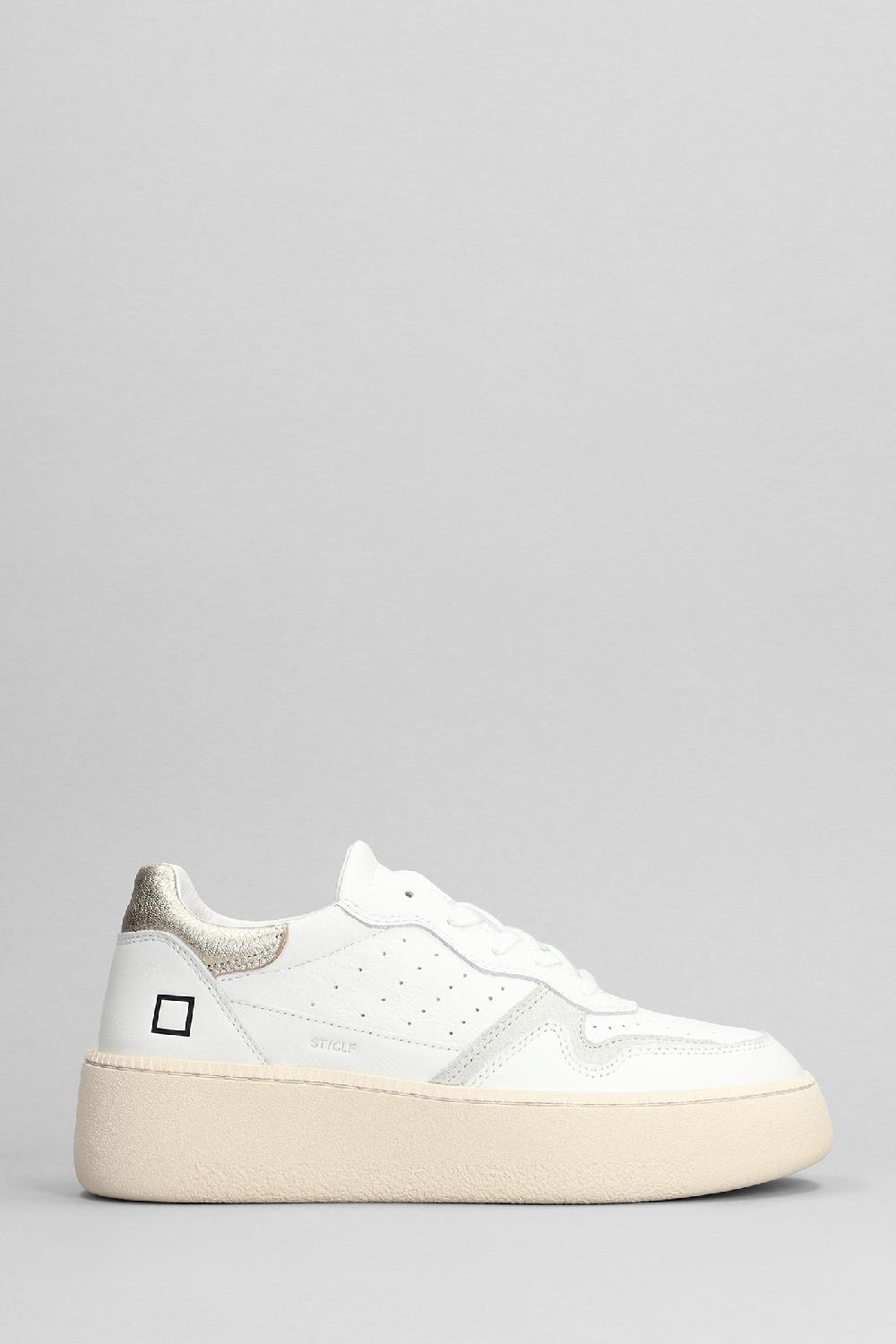 Deliberti D.a.t.e. Sneakers step in pelle bianca cod. 396087 - Deliberti The Luxury Shopping
