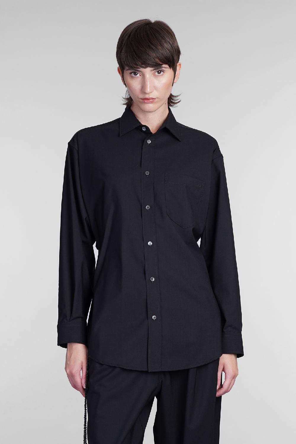 Deliberti DarkPark Camicia anne in lana nera cod. 406171 - Deliberti The Luxury Shopping