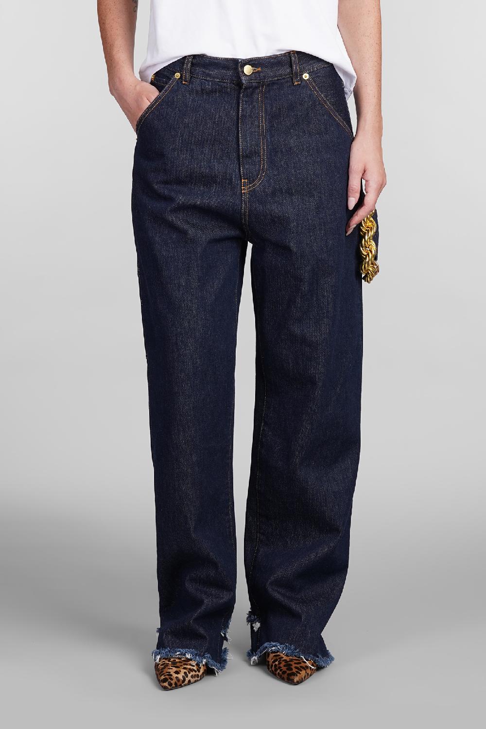 Deliberti DarkPark Jeans lisa in cotone blu cod. 404820 - Deliberti The Luxury Shopping