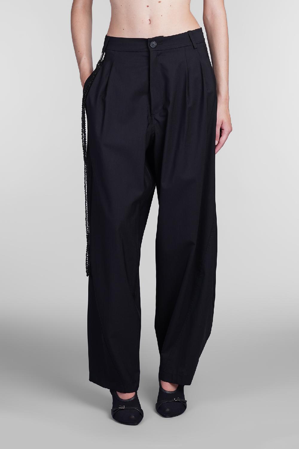 Deliberti DarkPark Pantalone phebe in lana nera cod. 406173 - Deliberti The Luxury Shopping