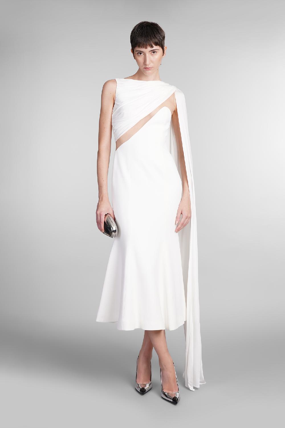 Deliberti David Koma Abito In Viscosa Bianca Cod. 410020 - Deliberti The Luxury Shopping