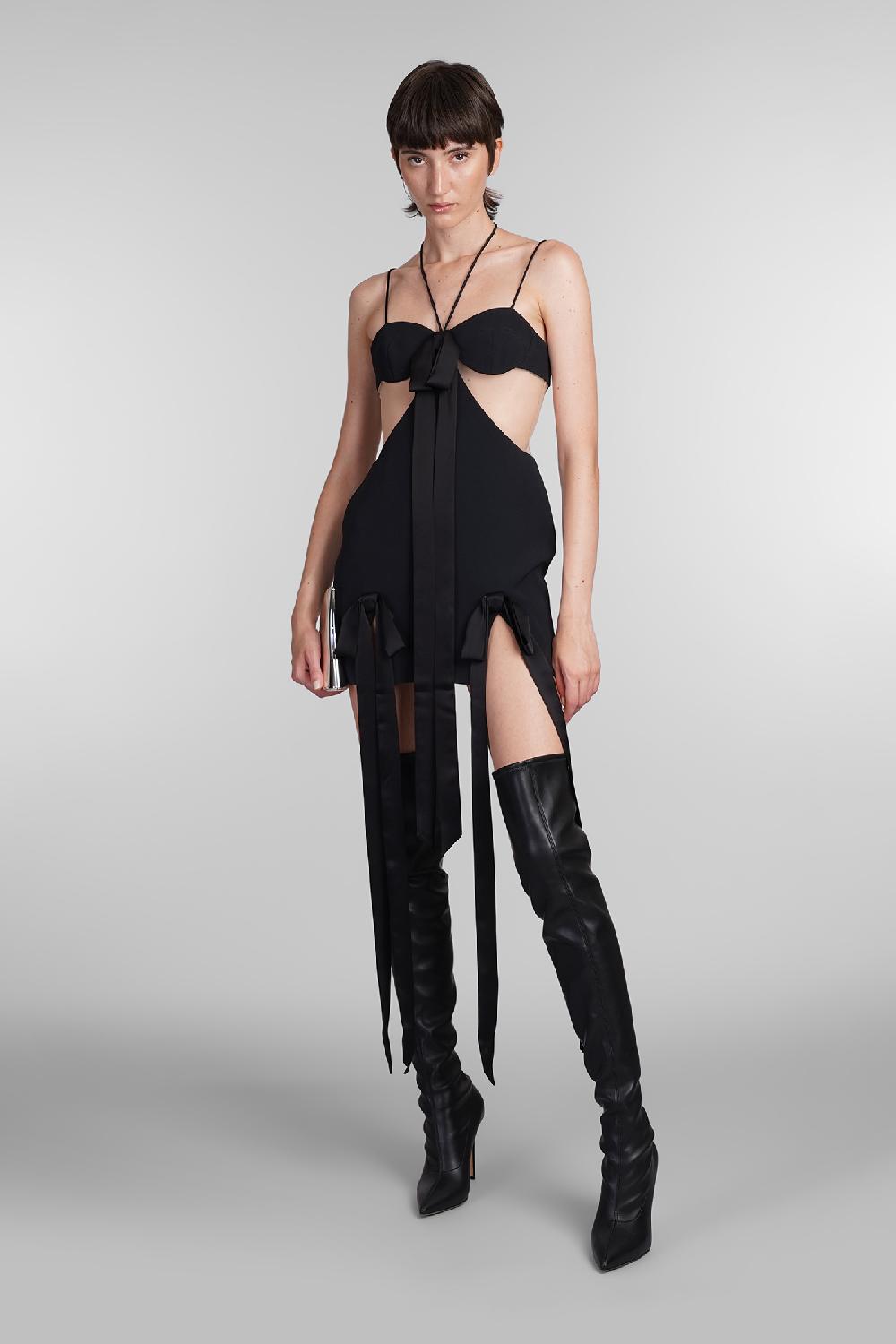 Deliberti David Koma Abito In Viscosa Nera Cod. 405087 - Deliberti The Luxury Shopping